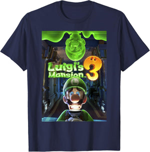 Luigi's Mansion 3 Luigi Poster T-Shirt - T-Shirt | Navy