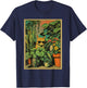 Chat tigré Roux avec Lunettes de Soleil pour Amoureux des Plantes botanique T-Shirt - T-Shirt | Navy