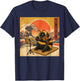 Fat Bee Playing Violin Meme Great Wave Japanese Art T-Shirt - T-Shirt | Navy