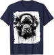 Pop Art Boxer Dog Graffiti Style Headphone Music Women Girls Kids T-Shirt - T-Shirt | Navy