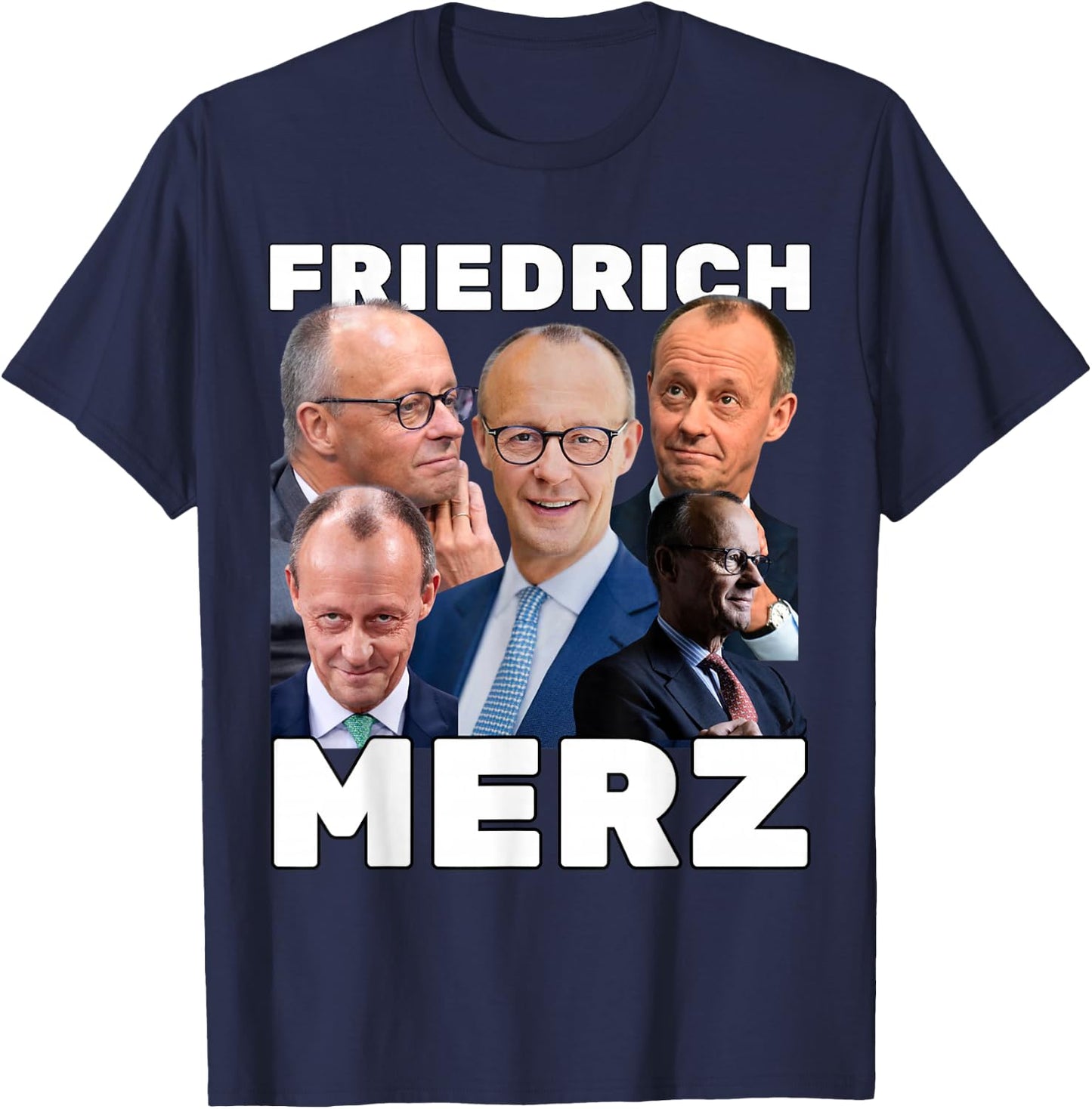 Friedrich Merz Fan-Merch , black T-Shirt - T-Shirt | Navy