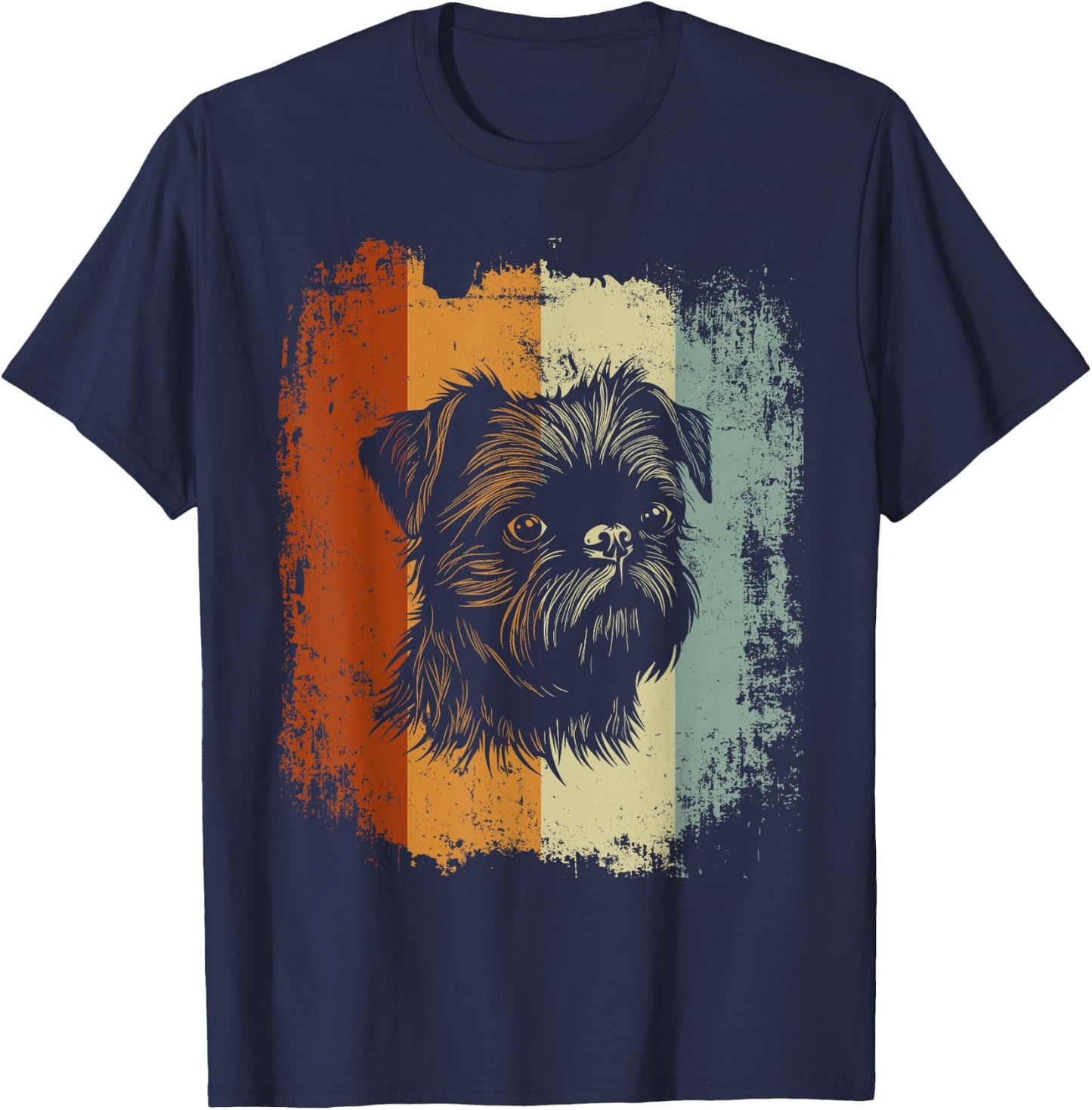 Retro Style Brussels Griffon Dog T-Shirt - T-Shirt | Navy