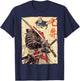 Ukiyo Samurai Cat Warrior Ink Artwork Cat Samurai , black T-Shirt - T-Shirt | Navy