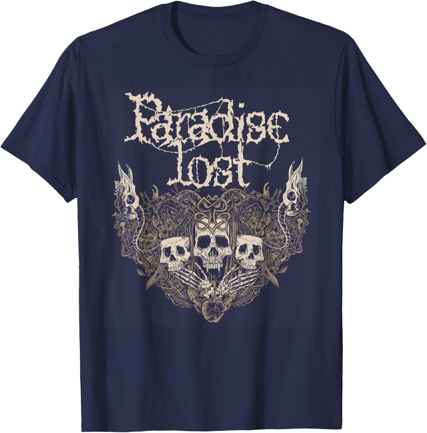 Paradise Lost - Gothic Skull T-Shirt - T-Shirt | Navy
