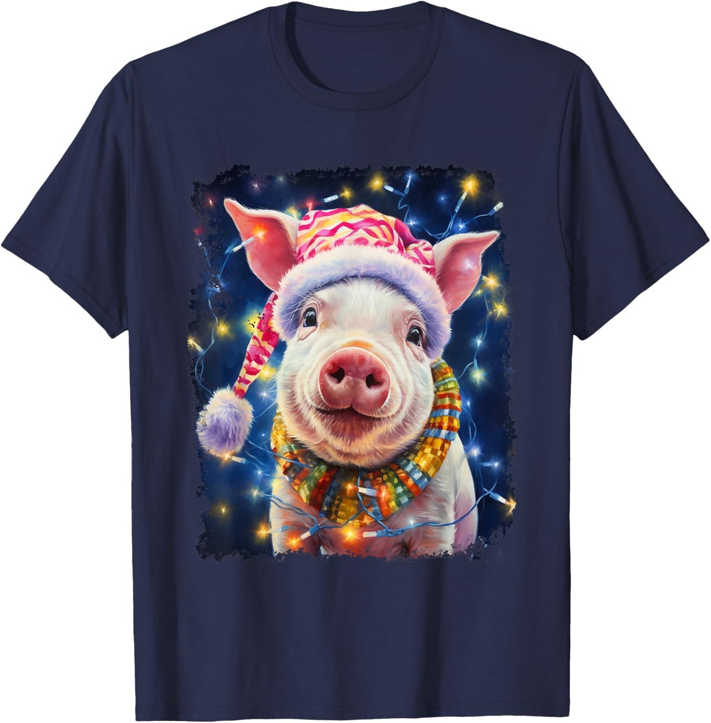 Christmas Pig T-Shirt - T-Shirt | Navy