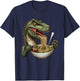 Microceratus Eating Ramen Funny Dinosaur T-Shirt - T-Shirt | Navy