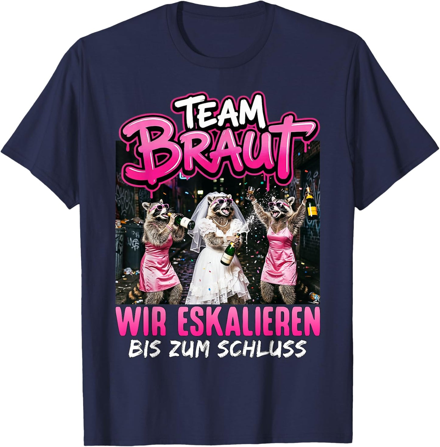 JGA Frauen Junggesellenabschied Frauen Polterabend T-Shirt - T-Shirt | Navy