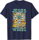 Sunflower Jesus Take The Wheel Christian Leopard Faith Cross T-Shirt - T-Shirt | Navy