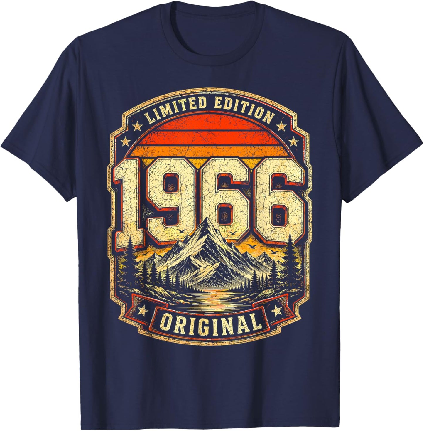 60e Anniversaire Homme Femme 60 Ans 1966 décoration Cadeau Amusant T-Shirt - T-Shirt | Navy