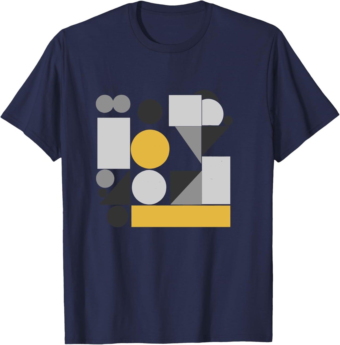 Abstract Art Geometric Pattern Mosaic Manche Longue T-Shirt - T-Shirt | Navy