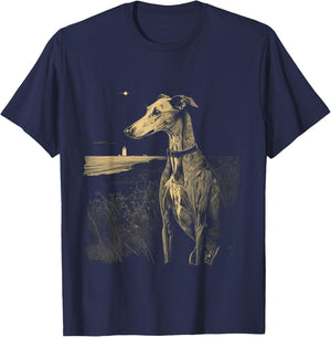 Windhund Greyhound Hund Illustration T-Shirt - T-Shirt | Navy