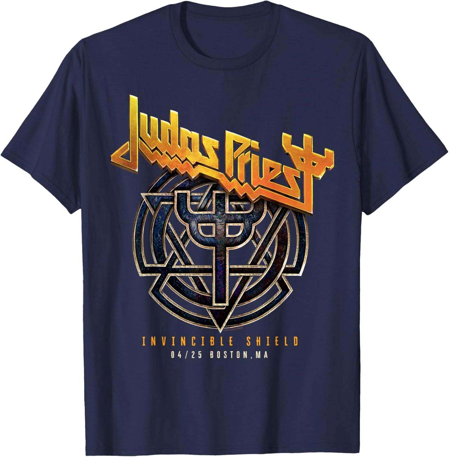 Judas Priest Invincible Shield Tour 2024 Boston T-Shirt - T-Shirt | Navy