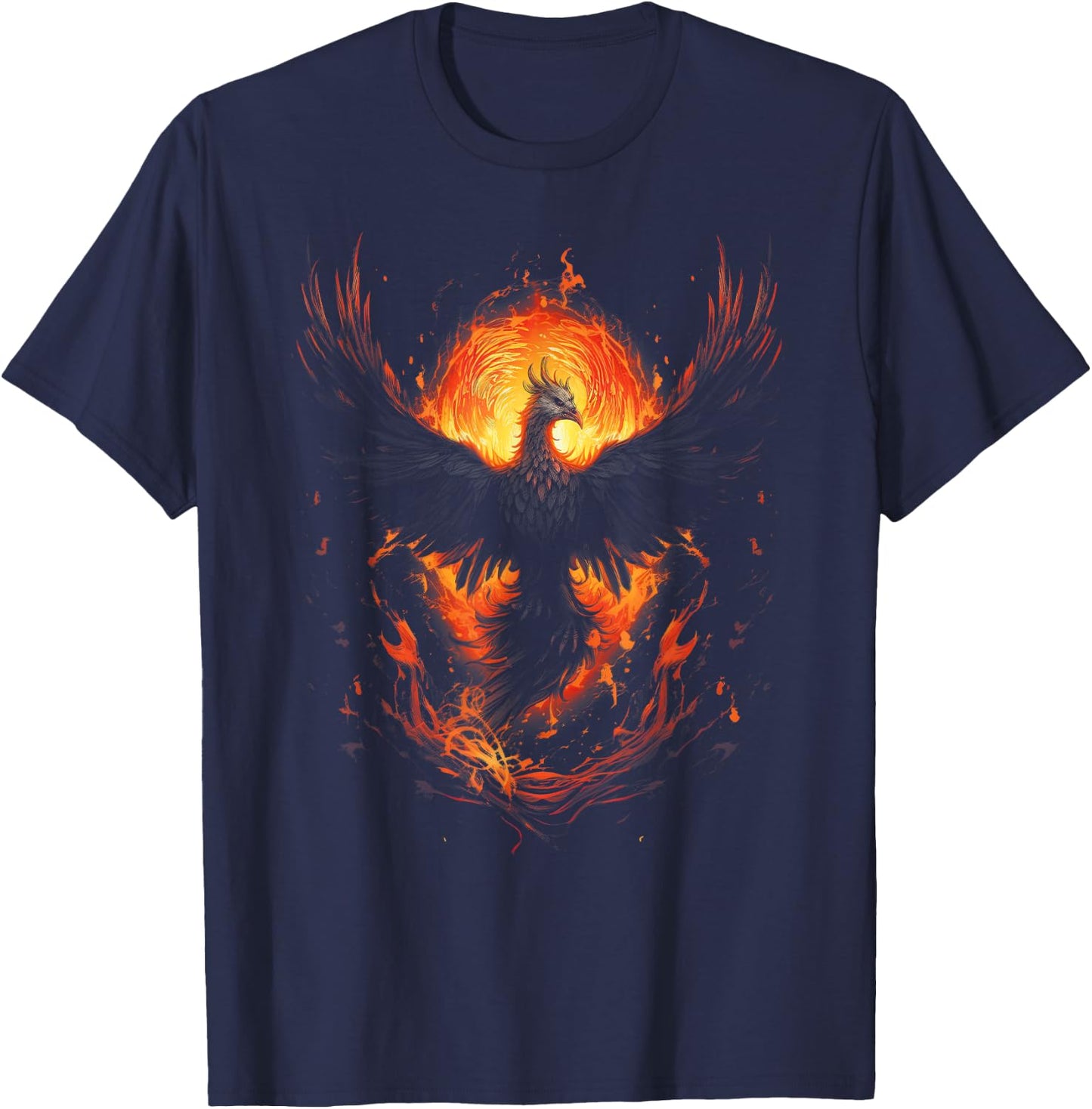 Phoenix Fire Bird Artwork T-Shirt - T-Shirt | Navy