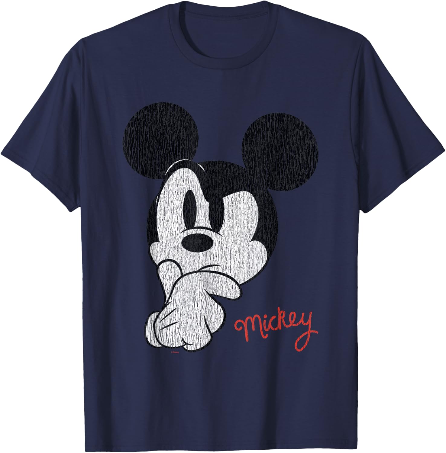 Mickey Mouse Distressed Ponder T-Shirt - T-Shirt | Navy