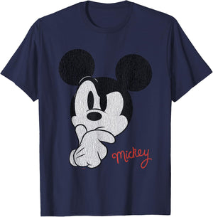 Mickey Mouse Distressed Ponder T-Shirt - T-Shirt | Navy