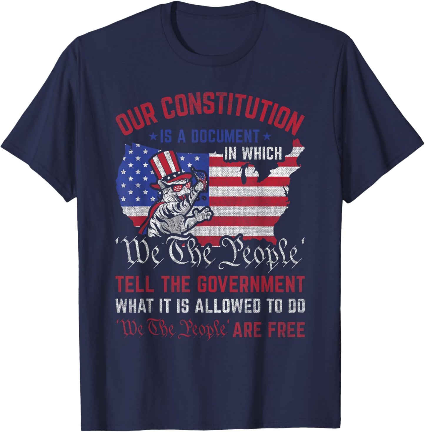 We The People Tell - US Constitution Patriotic American T-Shirt - T-Shirt | Navy