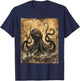 Vintage Gothic Dark Kraken Cthulhu Octopus God Monster Art T-Shirt - T-Shirt | Navy