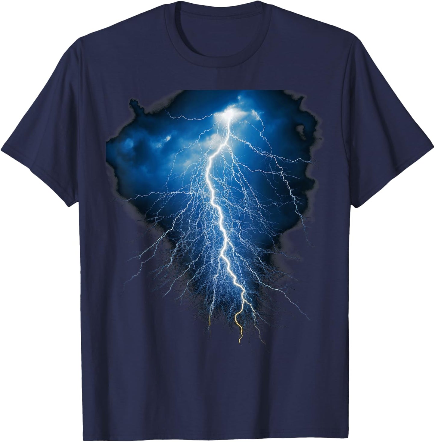BLITZ: Donner, Blitz und Blitz, Sturm, Wolkenschläge T-Shirt - T-Shirt | Navy