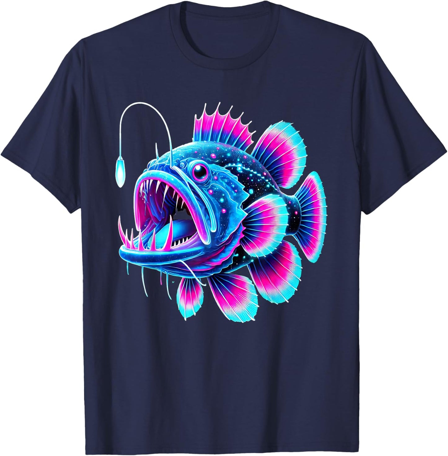 Angler Fish s Deep Sea Fishing T-Shirt - T-Shirt | Navy