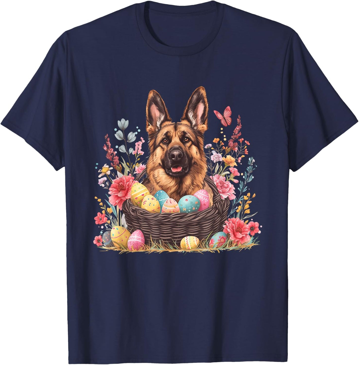 Easter German Shepherd Shirts Funny Easter Lover T-Shirt - T-Shirt | Navy