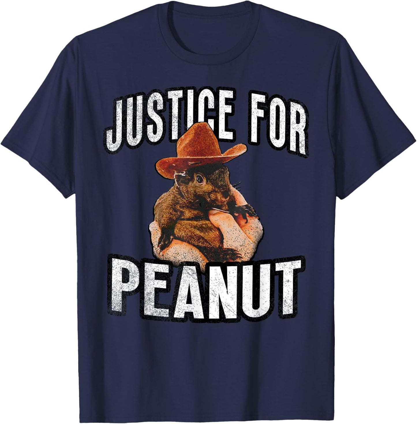 Justice for Peanut The Squirrel - Peanut Squirrel T-Shirt - T-Shirt | Navy
