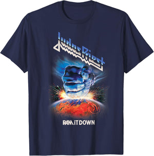 Judas Priest Ram It Down Logo T-Shirt - T-Shirt | Navy