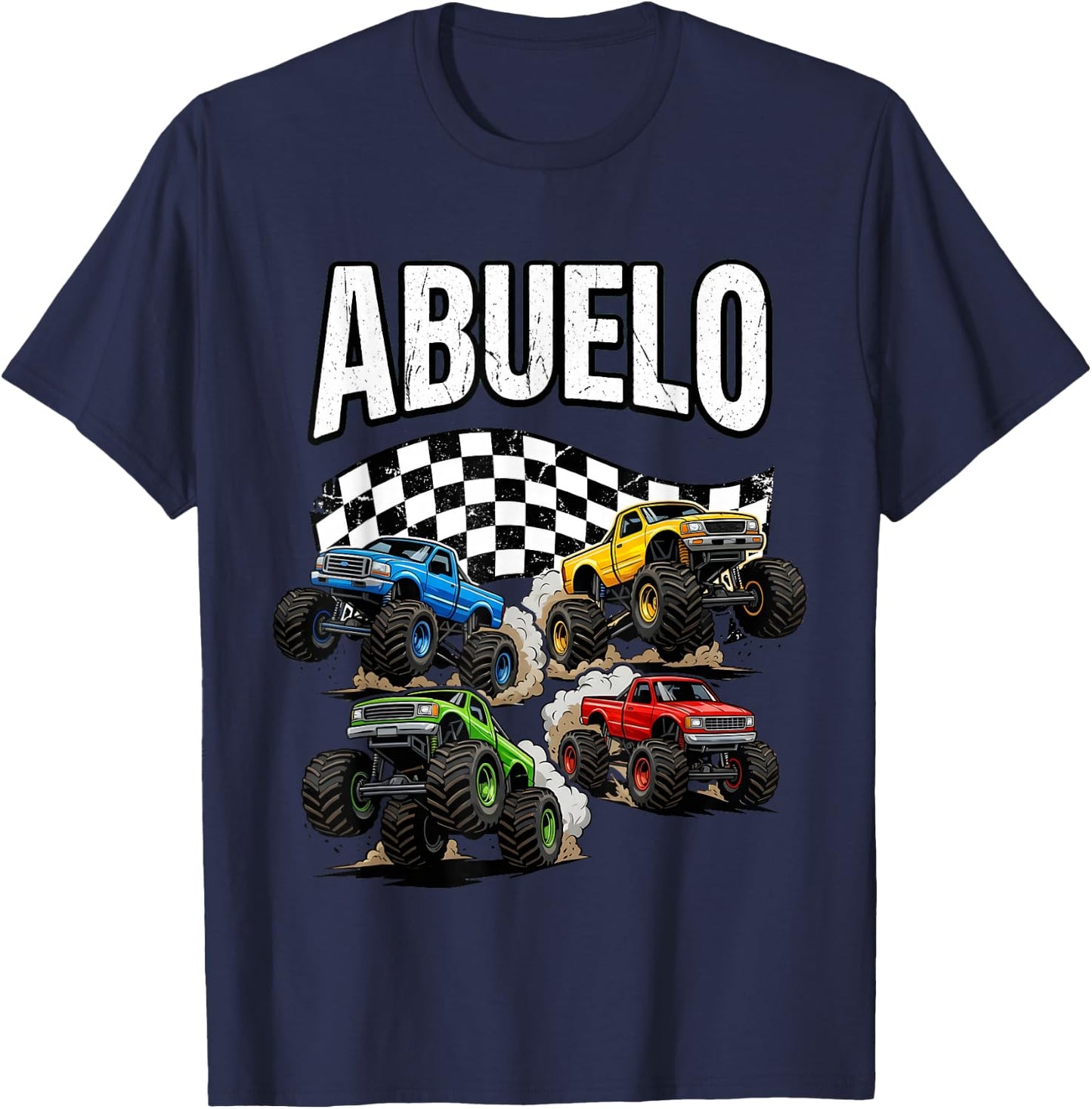 Monster Truck Abuelo Grandpa Birthday Family Crew Matching T-Shirt - T-Shirt | Navy