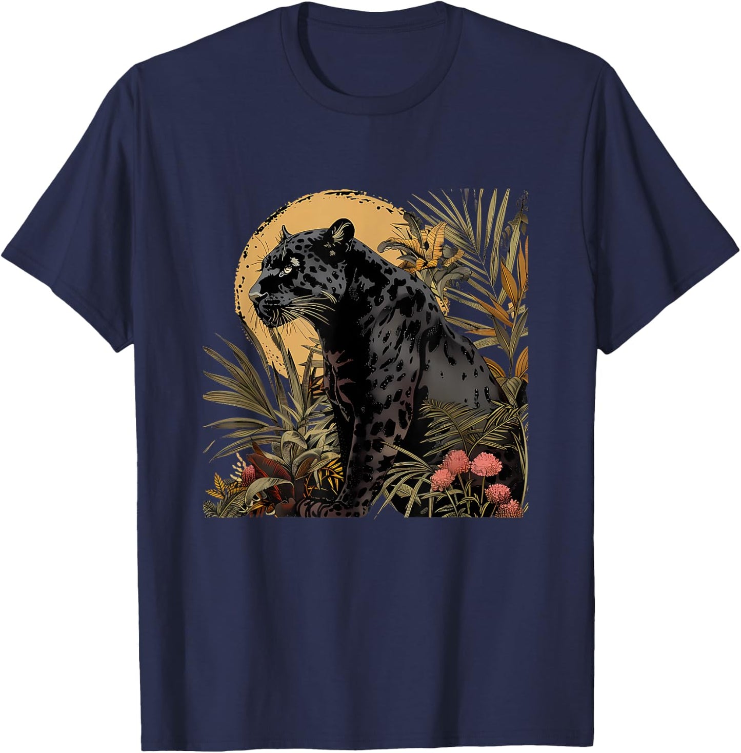 Panther Nature Wildlife Jungle Animal Art Panther Lover T-Shirt - T-Shirt | Navy