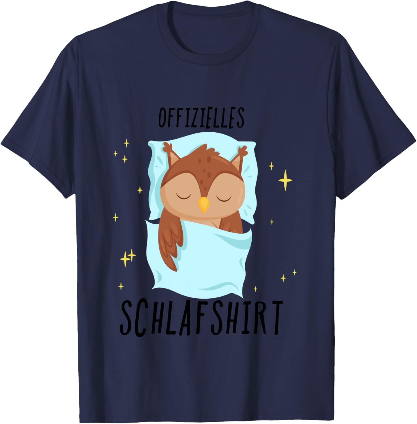 Eule Pyjama Schlafanzug Langarmshirt T-Shirt - T-Shirt | Navy