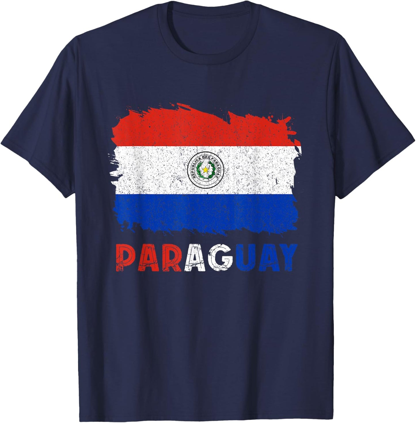 Paraguayan Pride Paraguayan Roots Vintage Paraguay Flag T-Shirt - T-Shirt | Navy