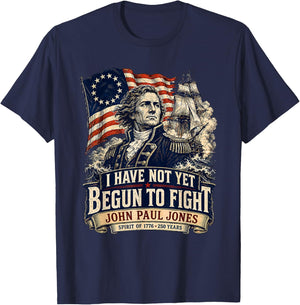 USA 1776 John Paul Jones Betsy Ross Flag 250 Years T-Shirt - T-Shirt | Navy