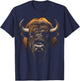 Bison Portrait Animal Zoo Art Bison T-Shirt - T-Shirt | Navy