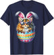 Cat Lover Easter Egg Happy Easter Bunny Ears T-Shirt - T-Shirt | Navy