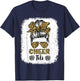 Cheer Titi Leopard Messy Bun Cheerleader Bleached T-Shirt - T-Shirt | Navy