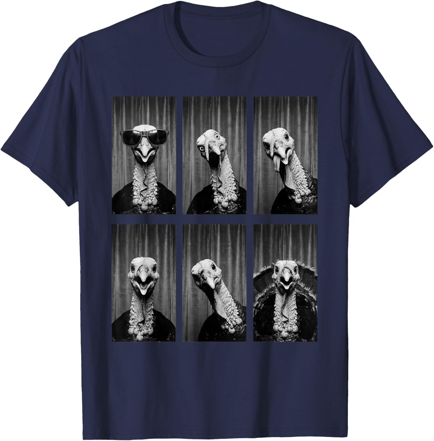 Turkey Photobooth Bird Funny Animal Portrait T-Shirt - T-Shirt | Navy