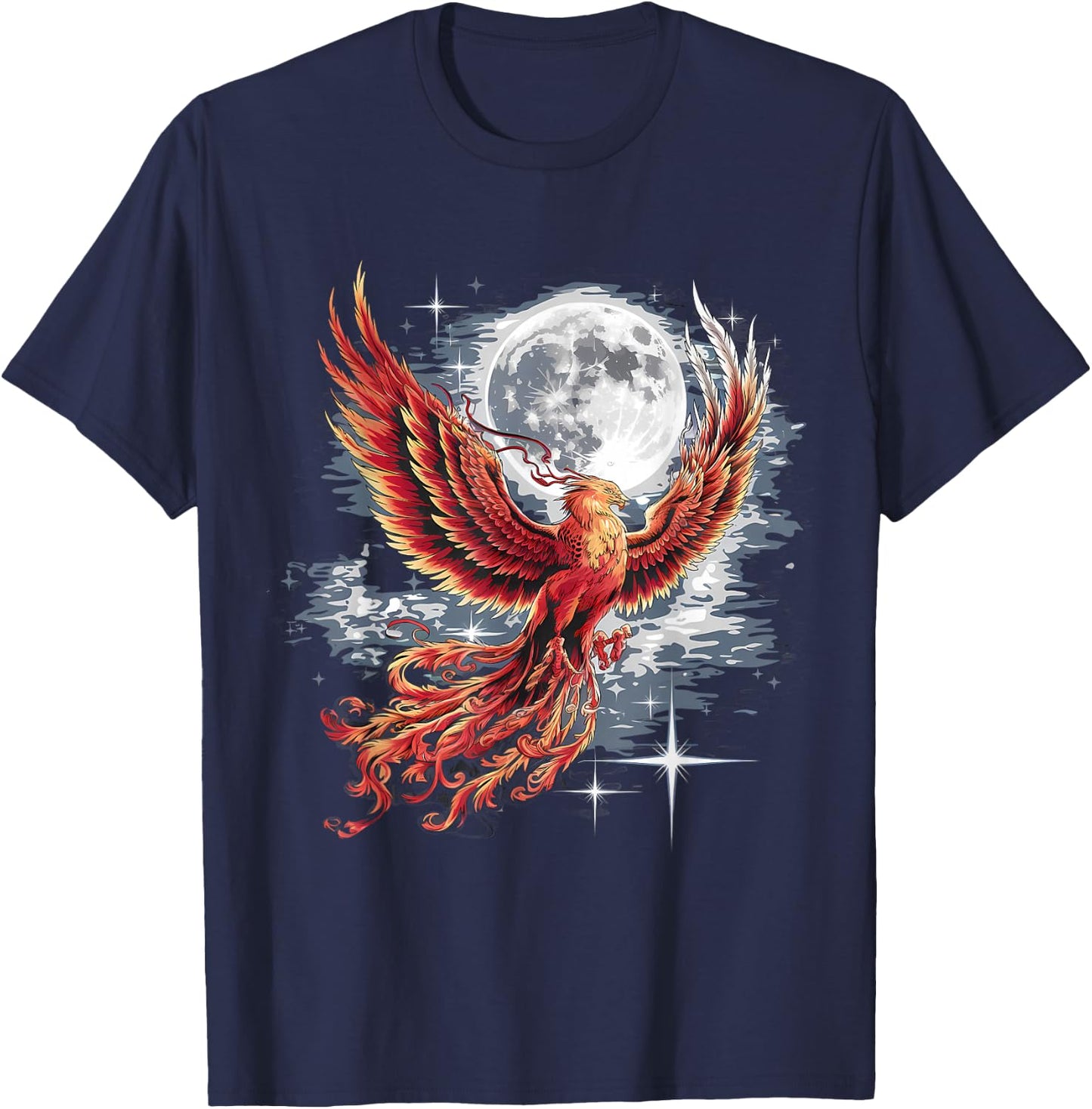 Phoenix Full Moon Rejuvenation Bird Phoenix Bird , black T-Shirt - T-Shirt | Navy