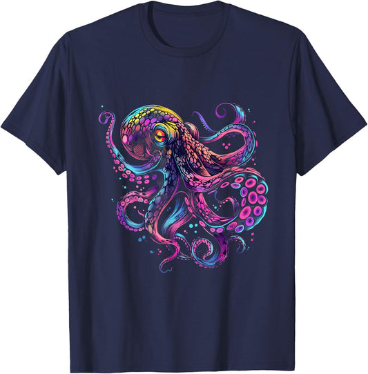 Ocean Sea Octopus Marine Mammal Kraken Sea Ocean Animal T-Shirt - T-Shirt | Navy