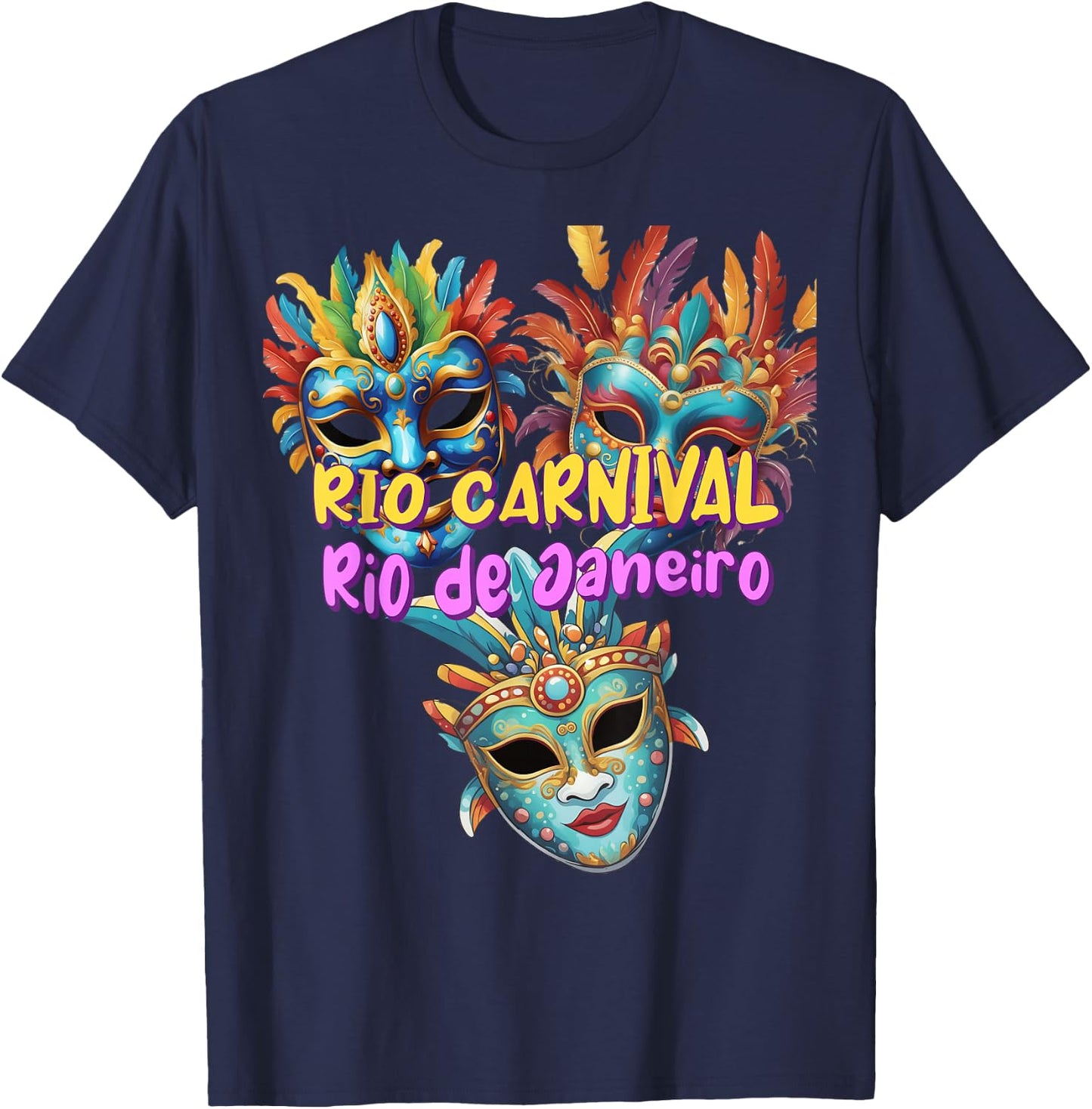 Rio Carnival Rio de Janeiro Brazil Circus Costume , black T-Shirt - T-Shirt | Navy