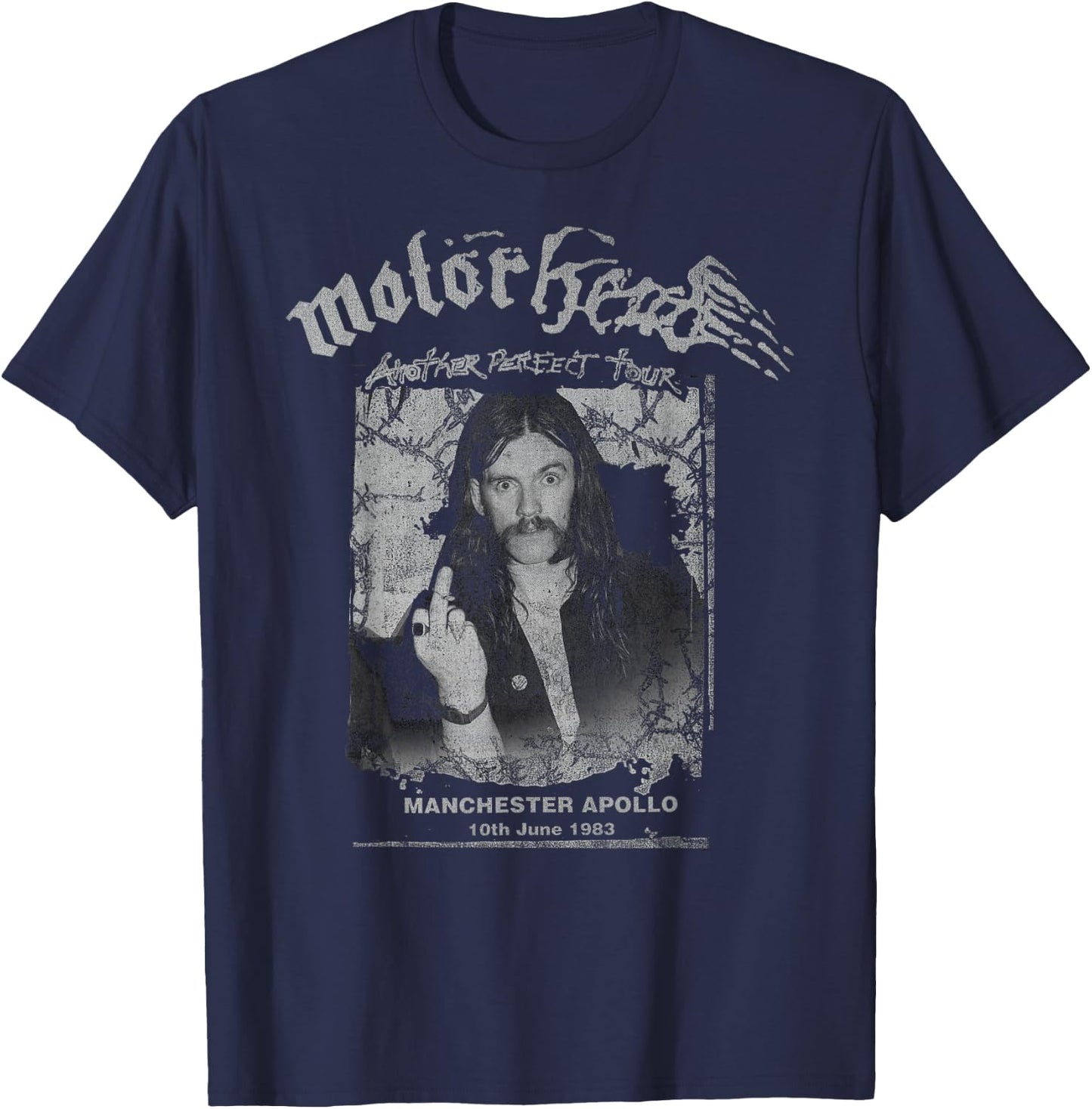 Motörhead – APD Finger Manchester Apollo T-Shirt - T-Shirt | Navy