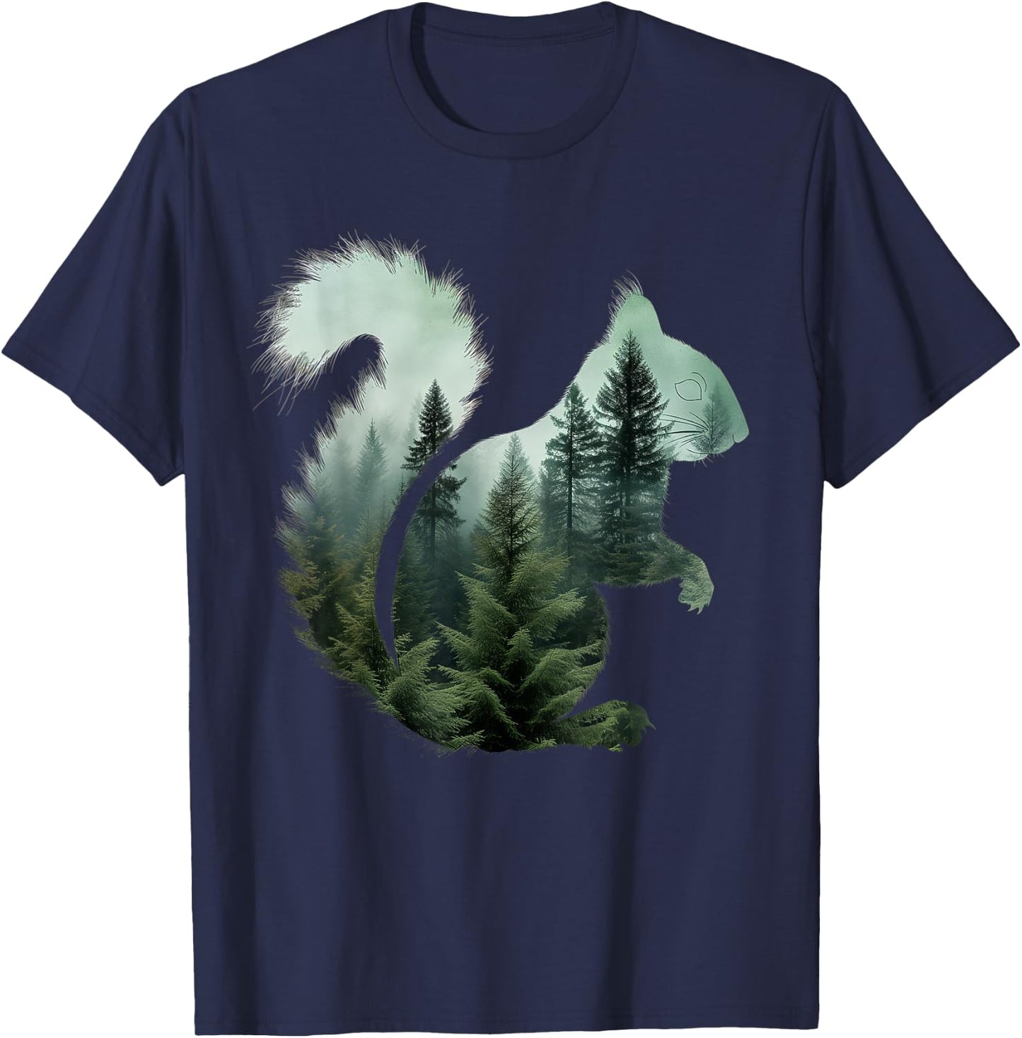 Eichhörnchen Naturliebhaber Wald Wandern Jagd Camping Jäger T-Shirt - T-Shirt | Navy