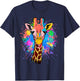 Giraffe Men Woman Colorful Watercolor Giraffe T-Shirt - T-Shirt | Navy