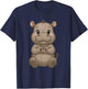 Hippo with heart | Sweet hippo with cardiac sign T-Shirt - T-Shirt | Navy