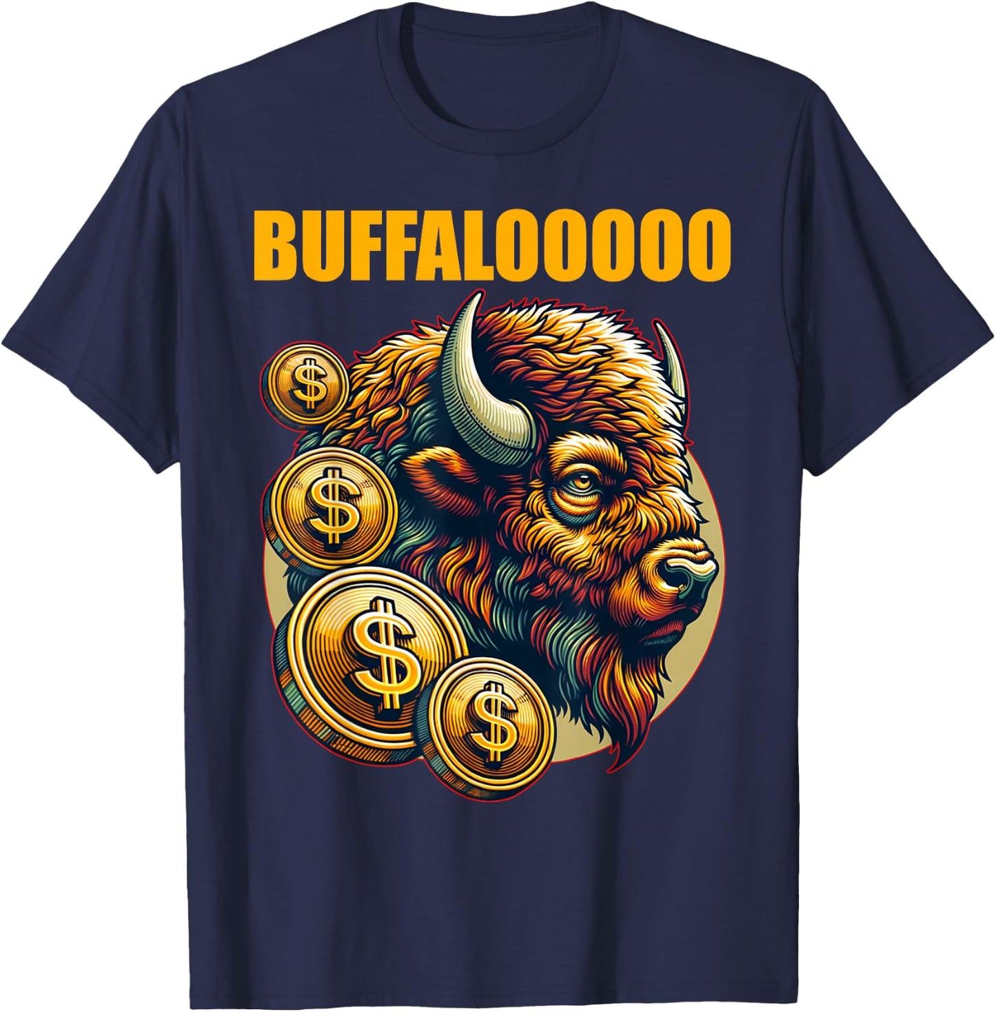 Lucky Buffalo Casino Slot Machine BUFFALOOOOO Gambling T-Shirt - T-Shirt | Navy