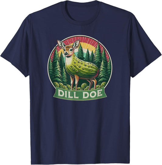 Dill Doe Funny Deer Pickle Redneck Nature Adult Humor T-Shirt - T-Shirt | Navy