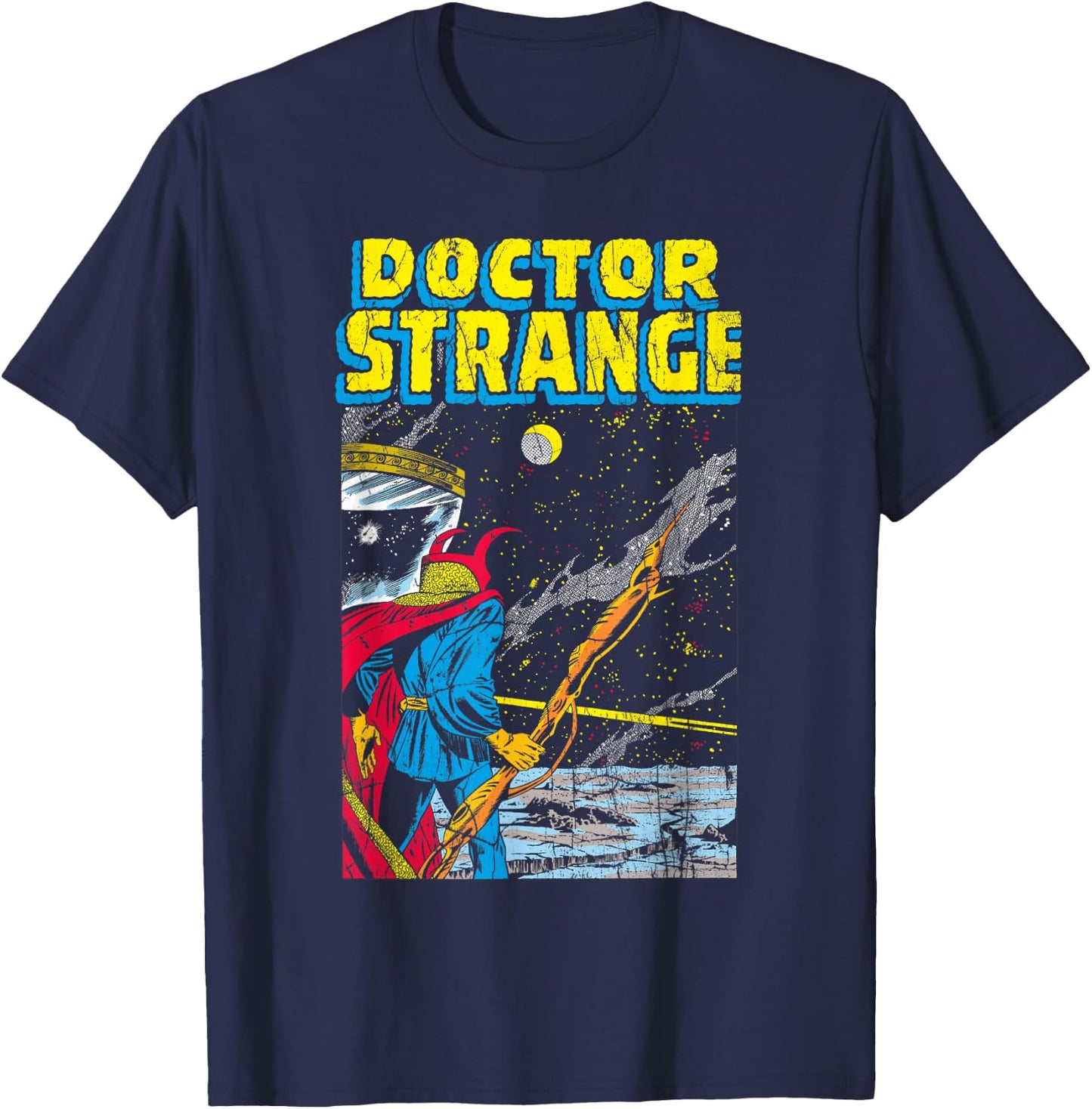 Marvel Doctor Strange Galaxy Retro Comic Graphic T-Shirt - T-Shirt | Navy