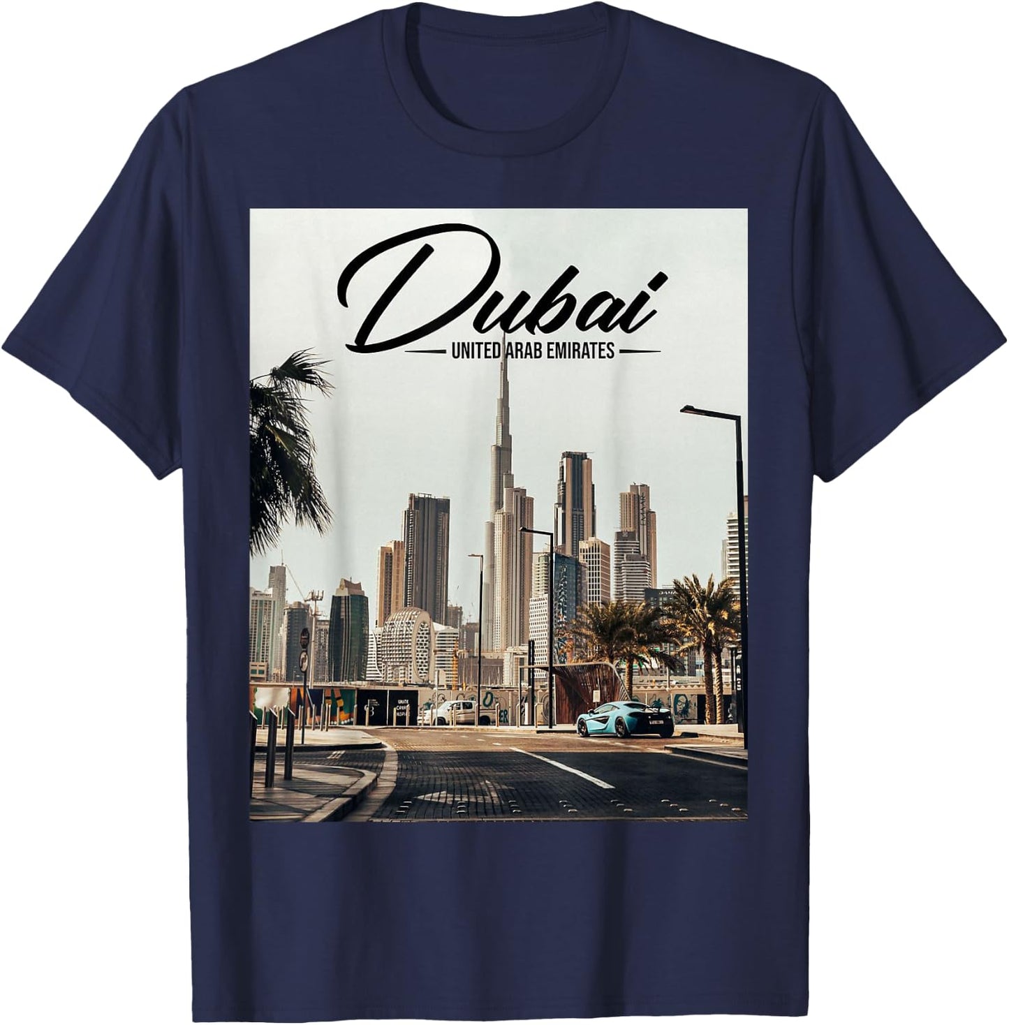 Iconic Skyline Dubai T-Shirt - T-Shirt | Navy