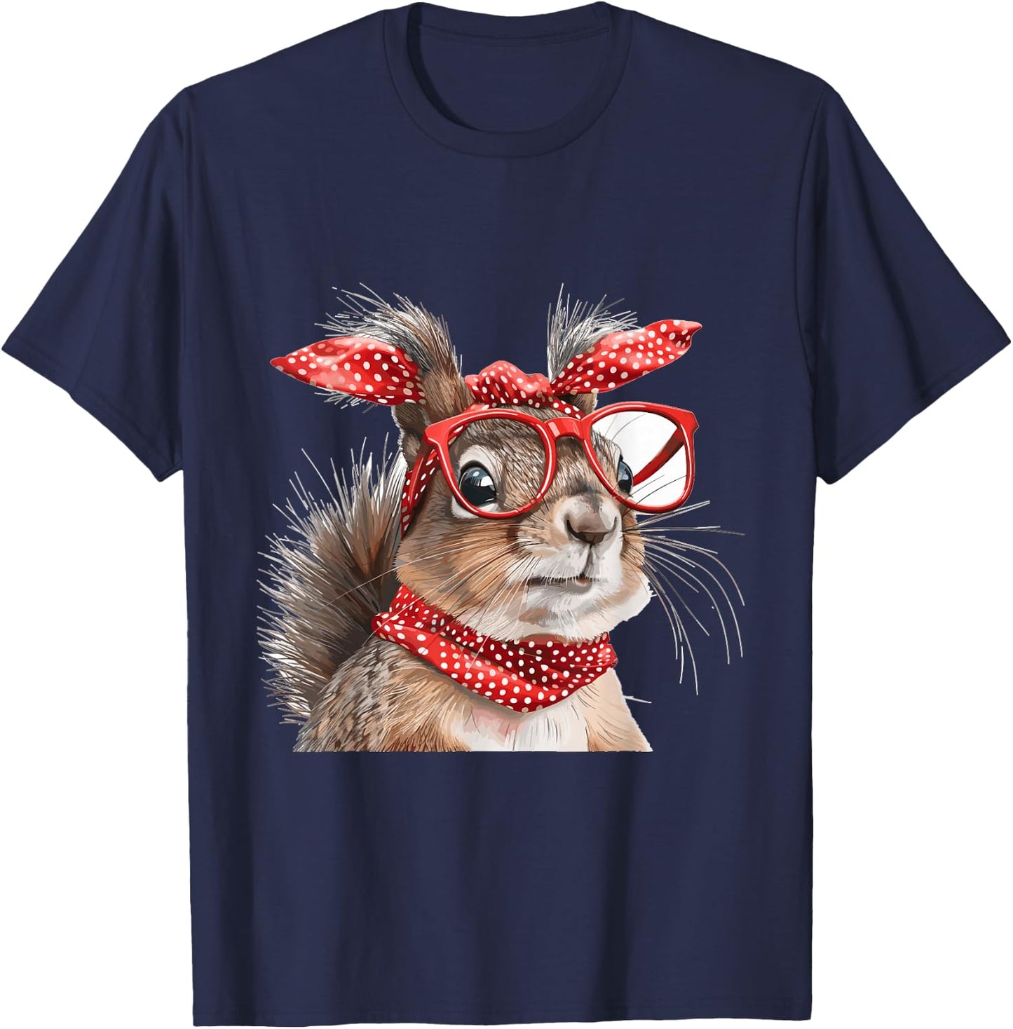 Squirrel Animal Lover Graphic T-Shirt - T-Shirt | Navy