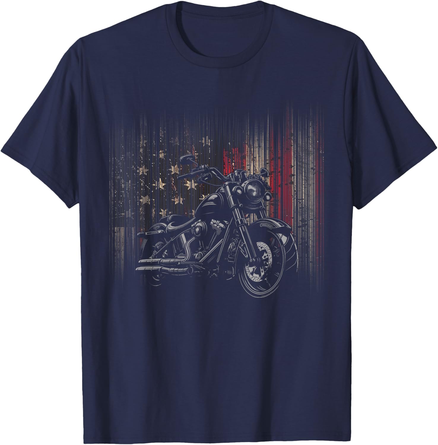 American Flag Motorcycle Apparel - Motorcycle Women Kids Men T-Shirt - T-Shirt | Navy