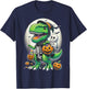 Halloween Funny T Rex Dinosaur Witch Boys Trick Treat T-Shirt - T-Shirt | Navy