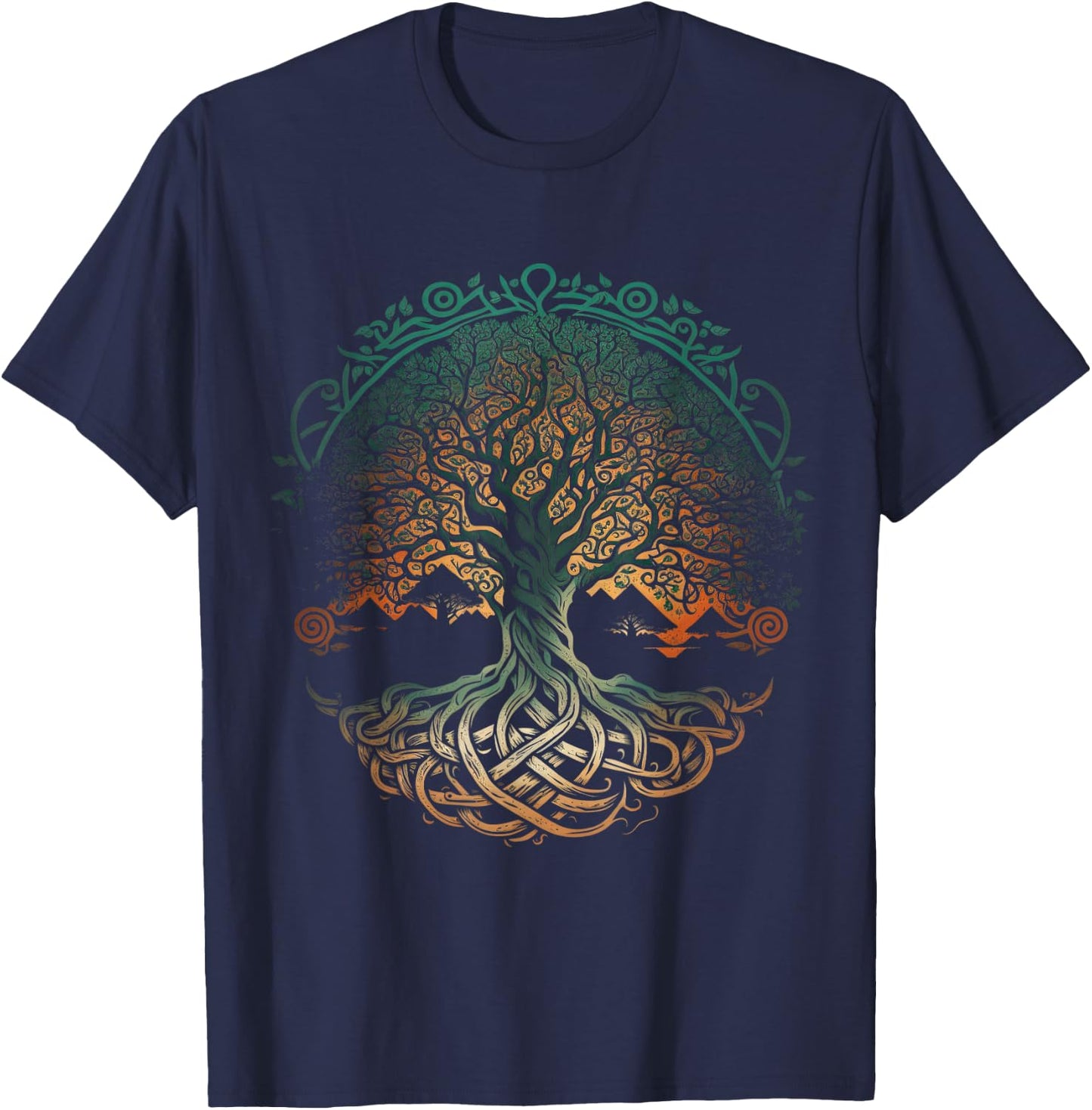 Baum des Lebens Wikinger Midgard Thor Walhalla T-Shirt - T-Shirt | Navy
